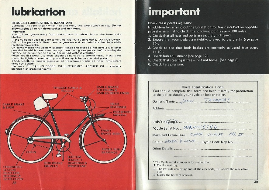 Care for your cycle: Raleigh cycle owner's handbook