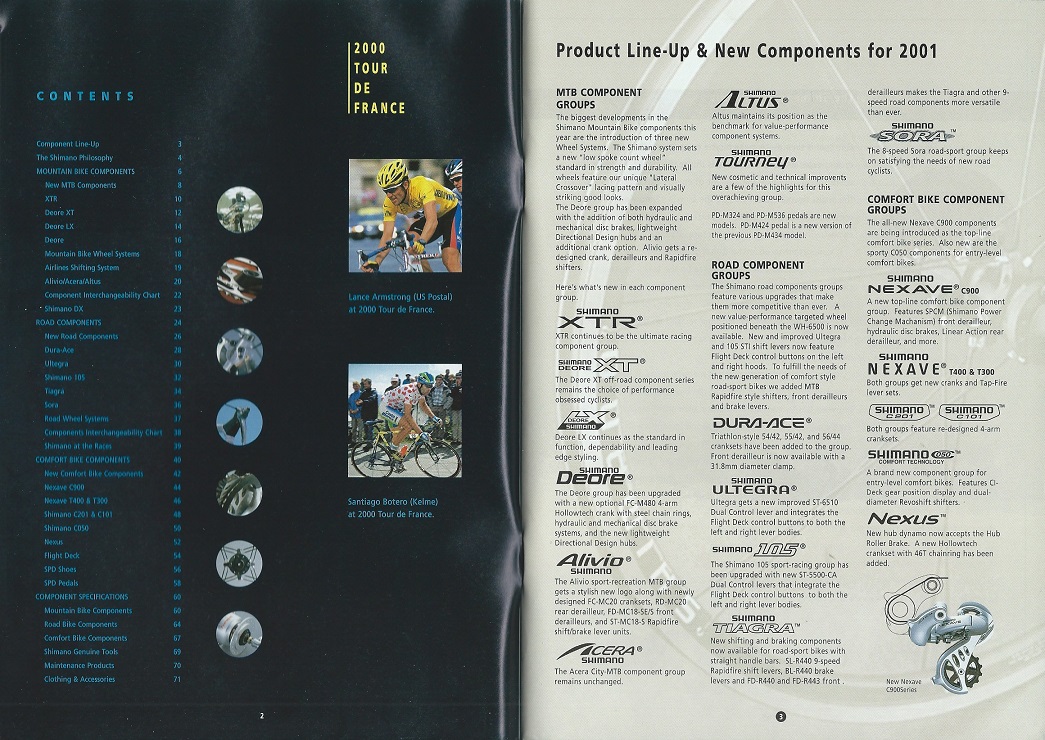 2001 Shimano Bicycle Components